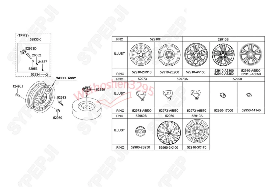 Tuerca de buje de rueda para Hyundai Accent Elantra Sonata Kia Optima Forte Spectra nueva Foto 3 de 3