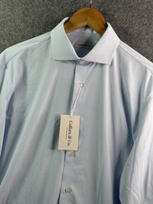 Collars & Co Apex Performance Dress Shirt Blue Twill Mens Large
