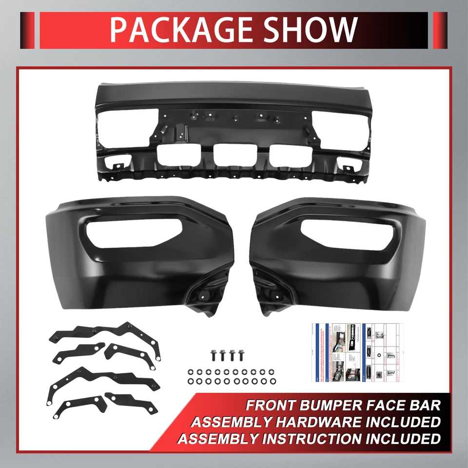 US Primered - Steel Front Bumper Face bar for 2016 2017 2018 GMC Sierra 1500 - Imagem 4 de 4