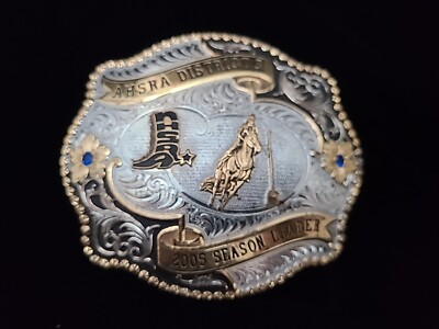 Gist 2005 Season Leader Rodeo Belt Buckle Solid Bronze AHSRA District3 Breakaway