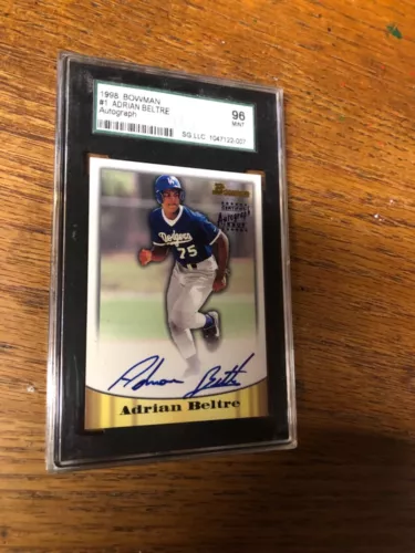 1998 Bowman Autograph Graded SGC 96 Adrian Beltre #1 graded MINT rookie '97 HOF