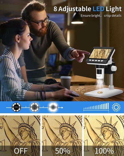 Digital Mikroskop HD USB 50x-1000x Vergrößerung Endoskop Kamera mit 8 LED B894 - Bild 4 von 8