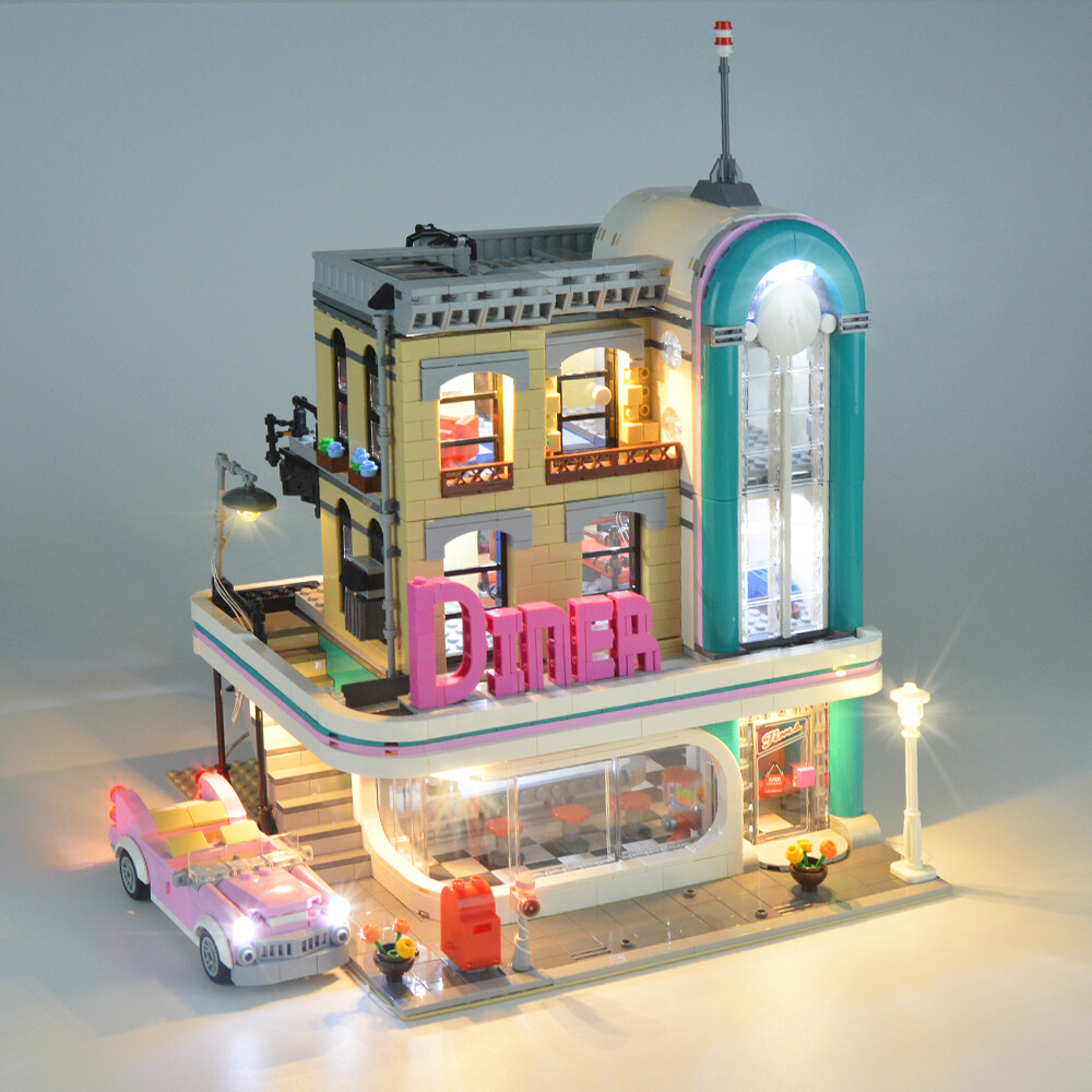 LED light Kit for LEGO 10260 Creator Downtown Diner Lighting Kit