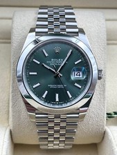 Rolex Date Just 41mm Smooth Mint Green Dial Jubilee 126300 Pre-Owned 2025 3