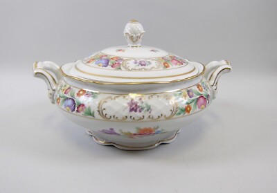 Schumann EMPRESS DRESDEN FLOWERS Porcelain Round Covered Vegetable Bowl ...