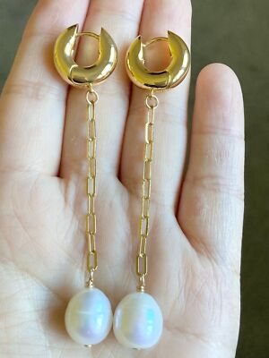Eliou Lille gold plated freshwater pearl dangle Earrings