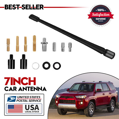 7 inch Short Flexible Rubber AM/FM Antenna With Screw MAST For Universal Car US