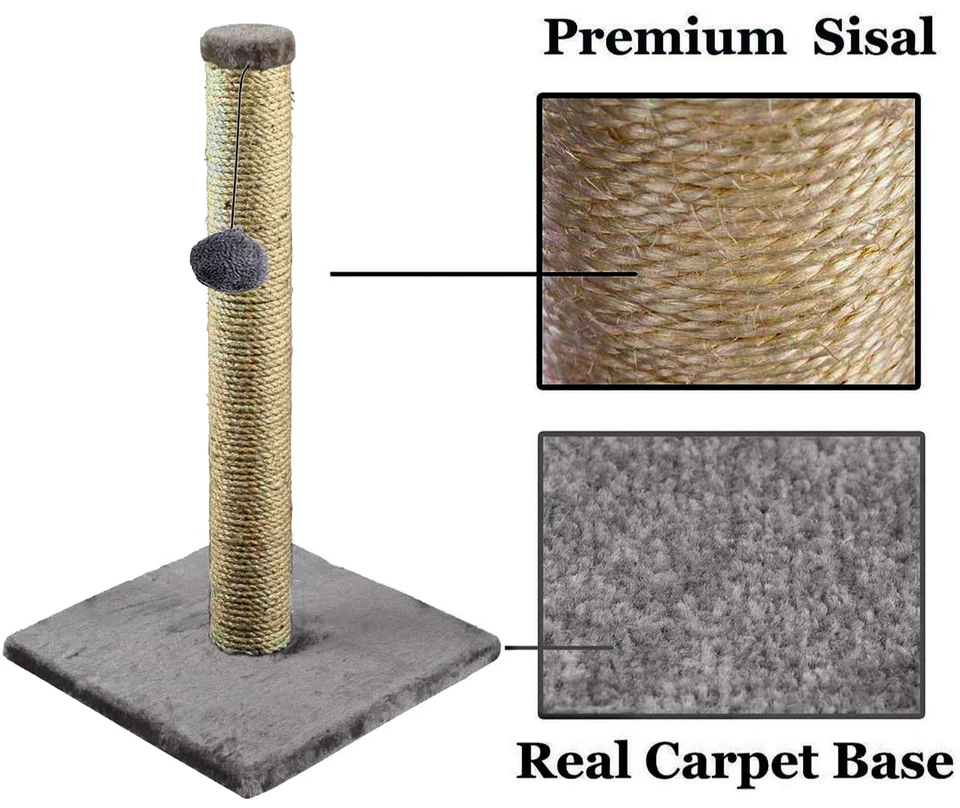 CAT SCRATCHING POST SCRATCH POST KITTEN CAT TREE SCRATCHER SISAL POLE NEW 40CM  - Image 4 of 4