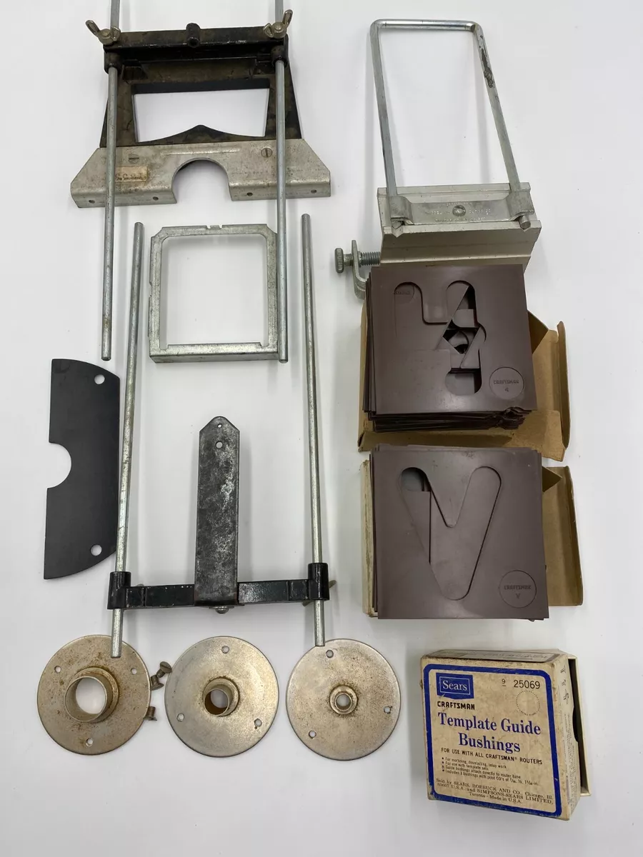 Vintage Sears Craftsman Router Template Set 335.25182 Letters Numbers bushings