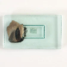 Glass Plate Tray Rectangle Metallic Bronze Accent Thick Modern Luxury 9"x5"Heavy