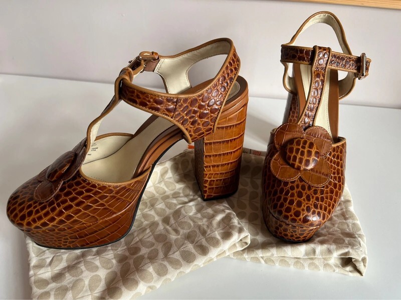 Clarks Orla Kiely NEW ORLA KIELY SHOES BERYL TAN LEATHER