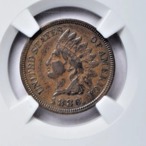 1886 TYPE 2 INDIAN HEAD CENT - NGC XF45 - NICE COLOR! - Image 3 of 4