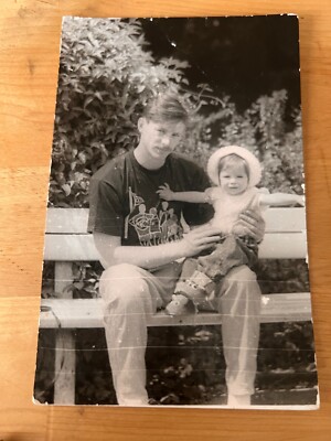 1970s Soviet child Dad and daughter Young dad Vintage photo