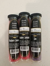 Tube Real Soy, Soy Beads, Beanpod candles Strawberry Lemonade & Lilac Lot of 3 