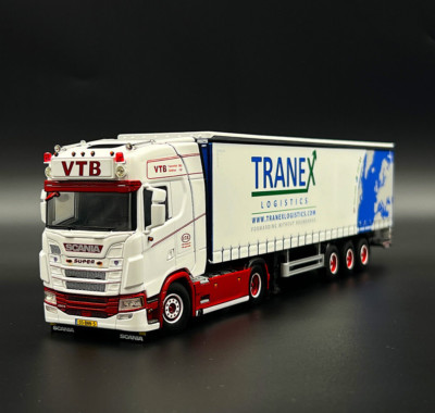 Scania S highline CS20H 4x2 curtainsider ''Tranex'' WSI truck models  1:50