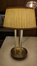 Vintage Brass French Bouillotte Tole Table Lamp 3-Way Candlestick Lights