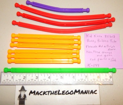 Kid K'nex 85618 Red Purple Flex Rod Green Orange Non Flex Buddy Builders Tub