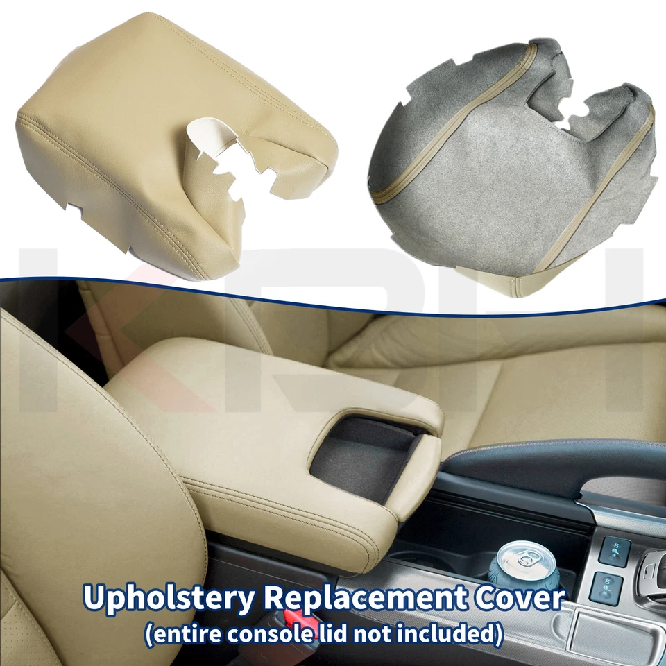 Para 09-14 Acura TL SH 4D Consola Central Tapa Apoyabrazos Cubierta Vinilo Cuero Borde Tostado Foto 3 de 4