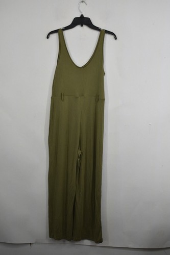Topshop Womens Green Slinky Scoop Neck Cropped Wide Leg Tie Belt Jumpsuit 8 - Picture 2 of 8