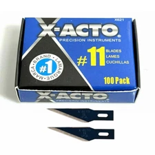 M01149-FS MOREZMORE Pack 100 X-Acto 11 X-621 BLACK BLADES Fine Point Xacto