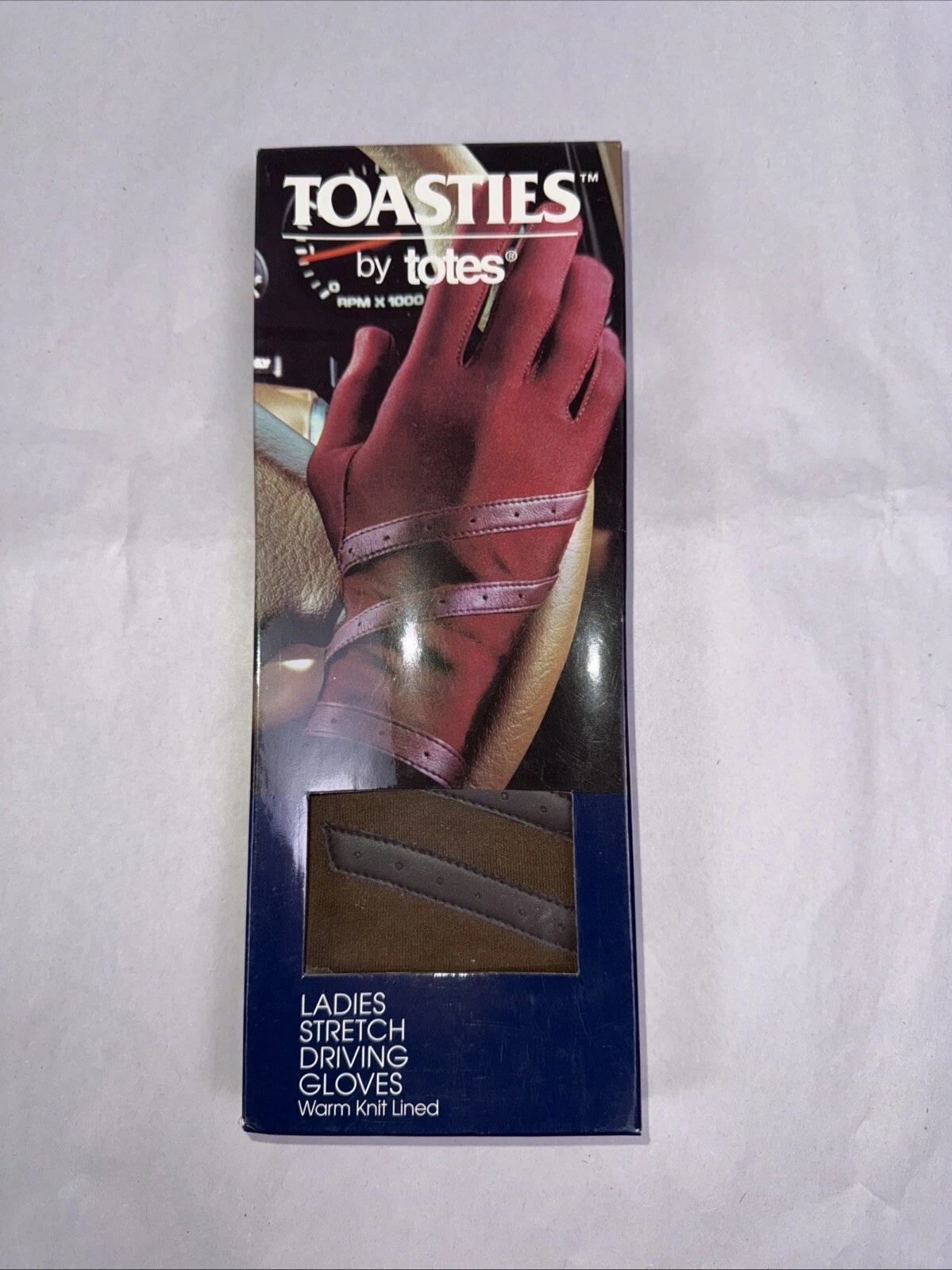 Toasties By Totes Ladies Driving Gloves Knit Lined Vintage Brown. One Size. New