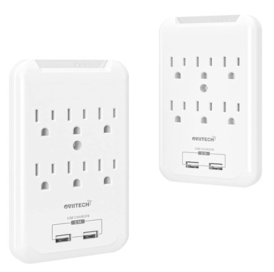 Multifunction Wall Mount Outlet Adapter Surge Protector Charging Station Dual 2.