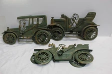 Lot of 3 Tin Metal Car Wall Hanging Decor 3 Dimensional