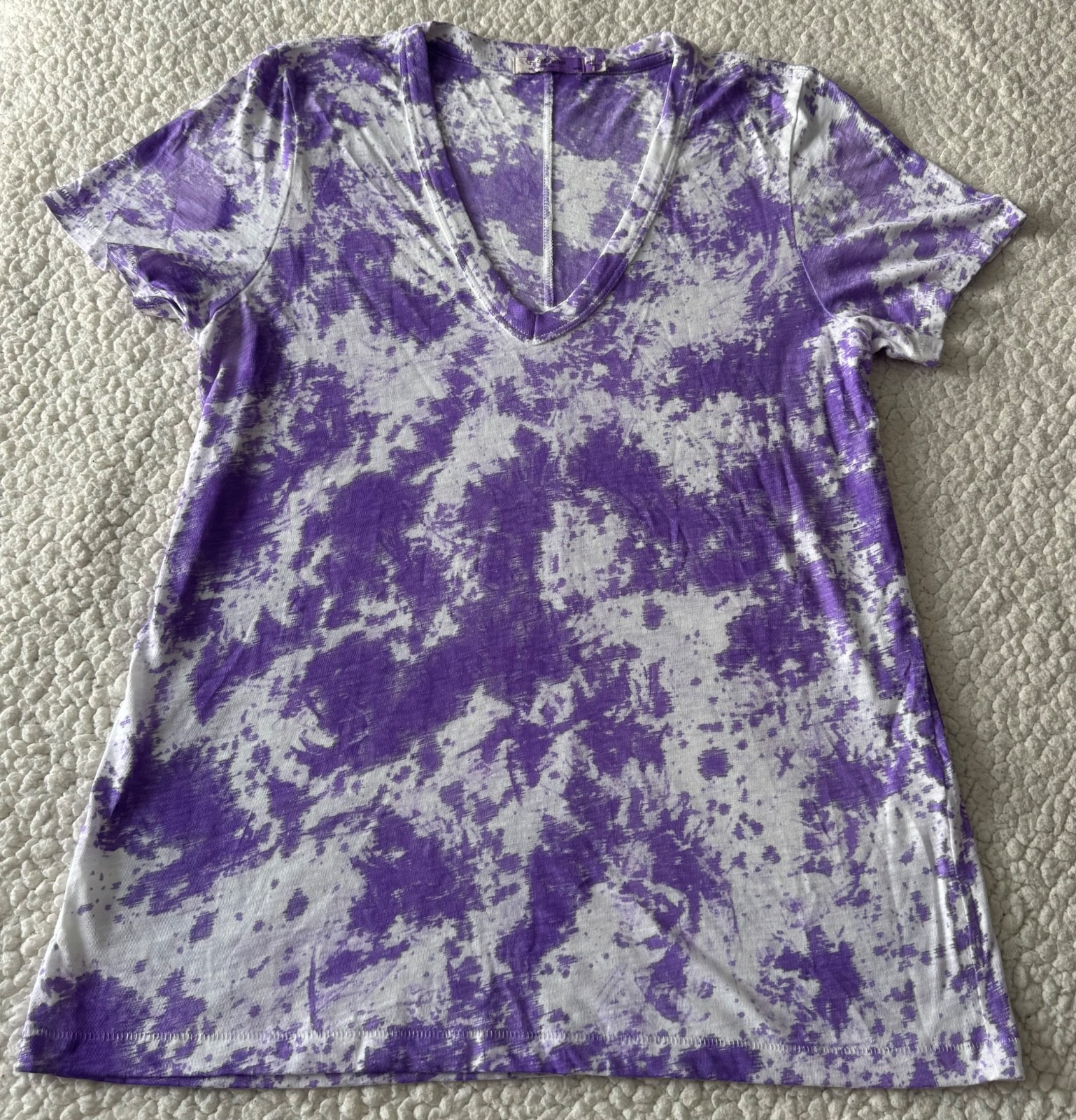 RAG & BONE Basic Jersey T-Shirt Purple V Neck 100% Organic Pima Cotton Size M