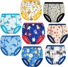 8 Packs Potty Training Pants Cotton Absorbent Training Underwear for Toddler Boy