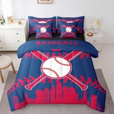 Erosebridal 7 Pcs Comforter Set Full Size,Sports Bed in a Bag with Flat Sheet...