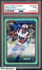 2024 Topps Chrome Aqua Refractor Drake Maye Patriots RC Rookie AUTO /199 PSA 9
