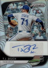 2020 Panini Prizm #RA-TZ T.J. Zeuch Rookie Autographs Silver Prizm