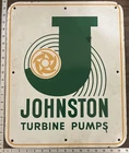 Vintage Porcelain Industrial Sign - Johnson Turbine Pumps
