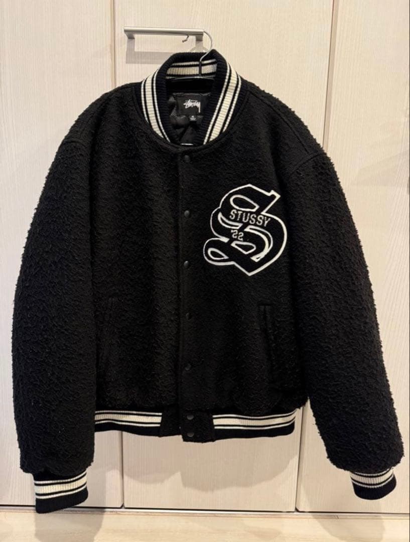 Stussy Wool Varsity Jacket Black M Classic College Style