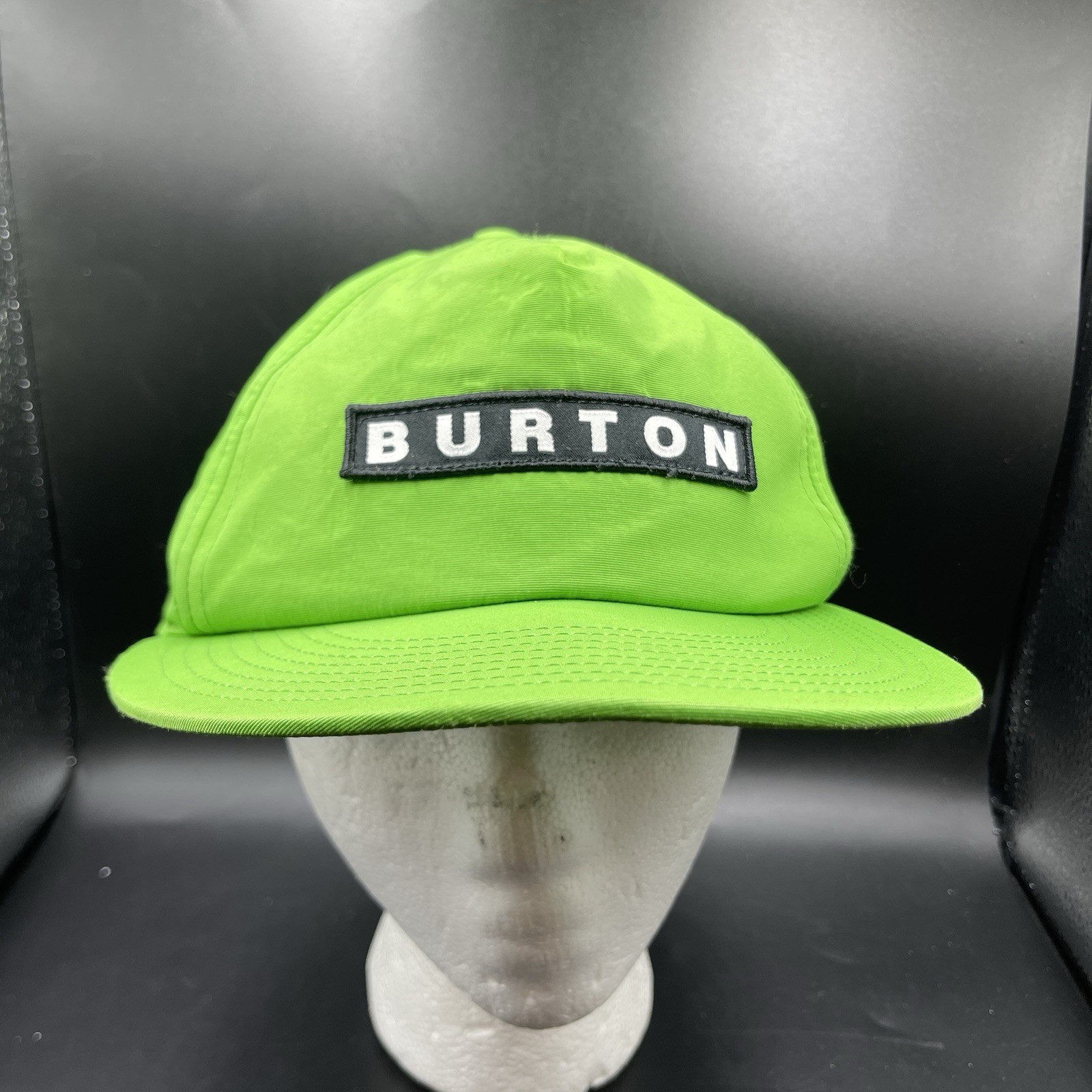 Burton Hat Cap Snap Bright Green Block Logo Outdoors Ski Snowboard