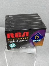 VTG 1998 RCA Audio Cassette Tapes 60 Minutes Hi-Fi Stereo -6 Pack - Sealed