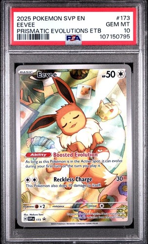 2025 Pokemon Prismatic Evolutions ETB EEVEE 173 Black Star Promo PSA 10