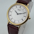 VTG Seiko Quartz Watch 5Y30-6009 Unisex Gold Tone Roman Date Leather New Battery