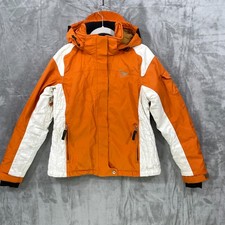 Orage Ski Snowboard Jacket Womens Small Nylon Orange Hooded Winter STAINS