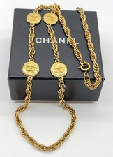 Auth Chanel Coco Mark Henkei Coco Necklace 93P W/Box SK010583