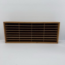Vintage Cassette tape Rack 32 Slot Storage Wood Holder Red Velvet Interior