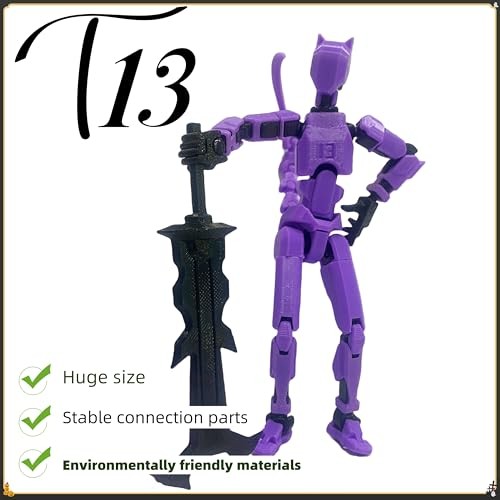 Large 7.8in T13 Action Figure Assembly Completed, 3D 7.8 inches