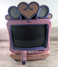 Disney Princess Pink 13  DT1350-P CRT Color TV DVD Player W / Remote  WORKS 