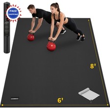 Exercise Mat 8*6ft 7mm Thick Gym for Home Workout CAMBIVO Large 8x6/7x5/6x4