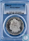 1883-O Morgan Dollar PCGS MS64+ -Blast White and Heavy Frosted Obverse!