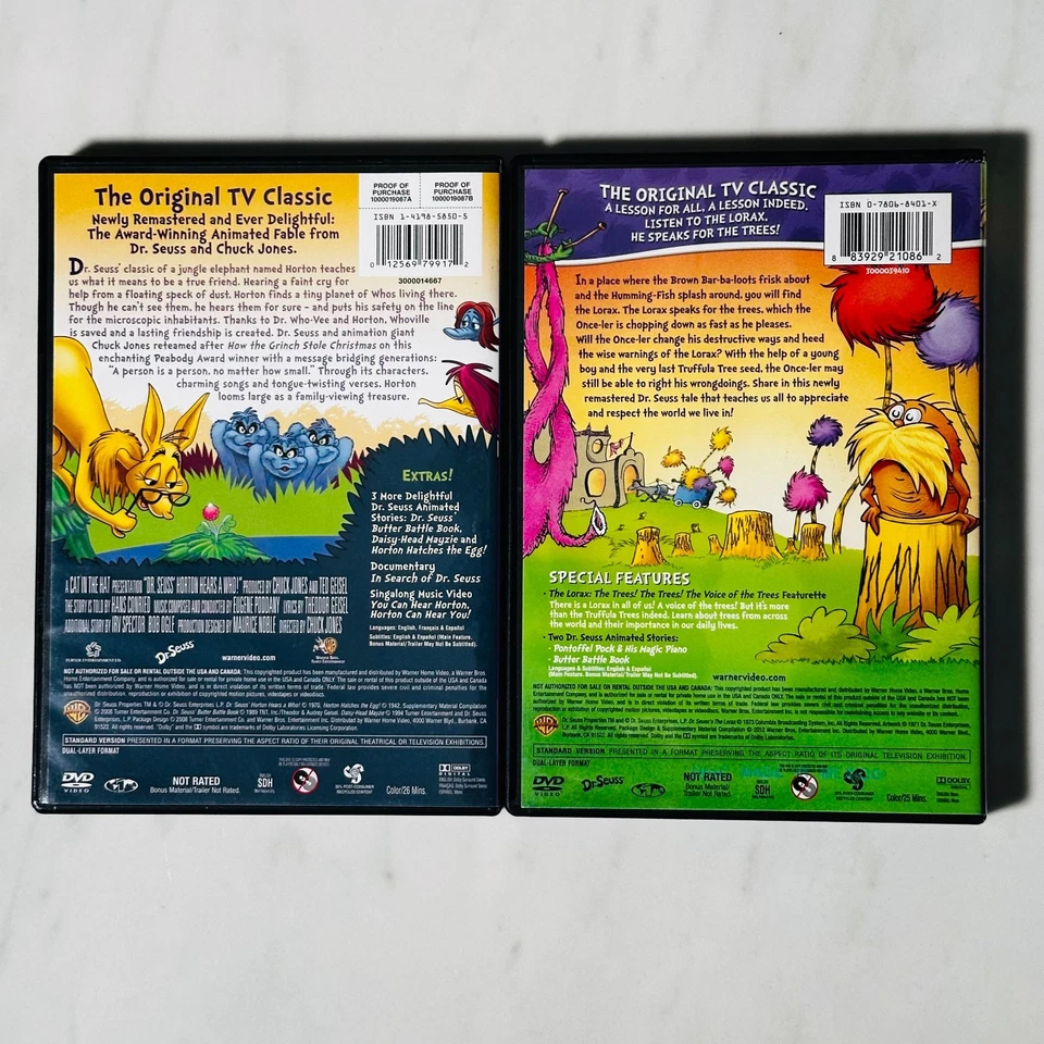 Dr. Seuss - Deluxe DVD Lot of 2 - The Lorax - Horton Hears a Who - Image 3 of 4