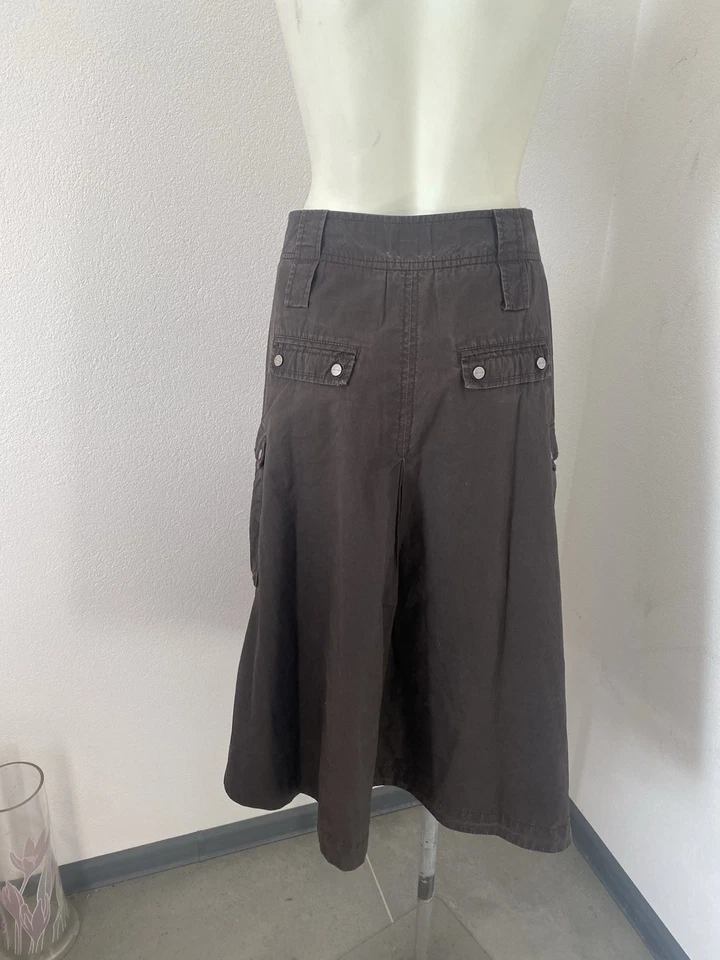 Юбка миди Mexx Cargo коричневая размер 8 трапециевидные карманы хлопок Dd25 - Изображение 3 из 4