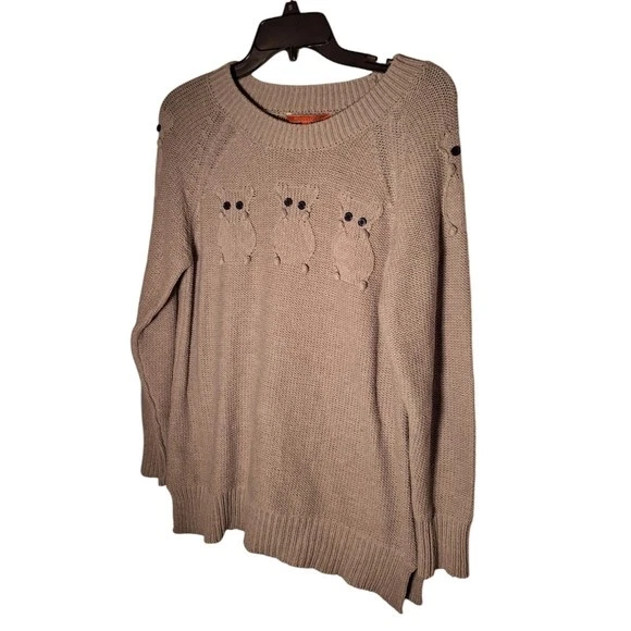 Modcloth Critter Credibility Sweater GRAY Ladies Whimsical Owl Knitted Small - Image 2 of 4