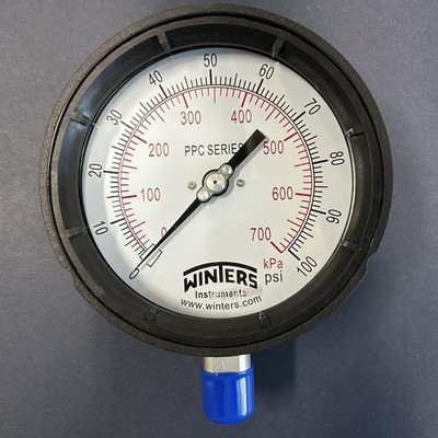 Winters Process Pressure Gauge 100 psi, 690 kPa, 0.5'' NPT Male, PPC Series