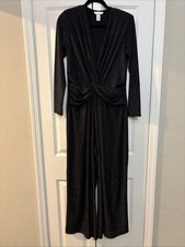H M Glittery Jumpsuit Long Sleeves Black Size XL